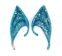 IKOPFLN Blue Soft Elf Ears Latex Elf Ears for Children and Adults, Elf Ears for Christmas, Halloween, Carnival, Party Decorations Accessories, blue, M