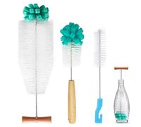 IKOPFLN The 32.5 cm, 40 cm, 21 cm brush is ideal for Sodastream glass and duo plastic bottles. It has hard bristles and a soft sponge, cleans powerfully, 3 pack, green