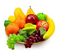 Ikosora 13 Pcs Artificial Fruit Set, Fake Mixture Fruits for Home Decor, Simulation Fruit Set for Party Christmas Decoration, Faux Fruit Model for Photoshoot, Artificial Apple Orange Pear Grape