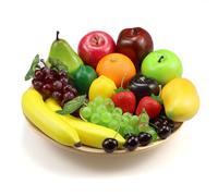 Ikosora 20 Pcs Fake Fruit Pack, Artificial Fruit for Decoration Party, Realistic Fake Fruits Table Centrepieces Decoration Home Kitchen, Lifelike Faux