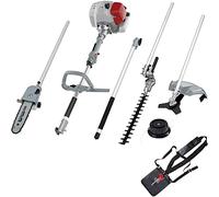 IKRA Multitool IBKH 33-1 Petrol 4in1 32.6cc 1.0kW with Shoulder Strap | 4 tools in one: brush cutter, strimmer, hedge trimmer and pruner, 2-stroke engine, easy start system