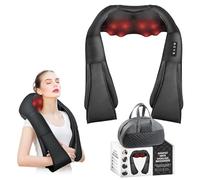 iKristin Neck Massager, Deep Tissue 3D Kneading Shiatsu Massager for Shoulder Neck and Back Waist Foot Leg Back Massager with Heat Use at Home Office Car,Birthday Gift for Women Men Mom Dad - with Bag