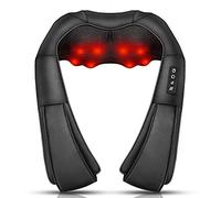 iKristin Shiatsu Shoulder Neck Massager with Heat, Black | 3D Deep Tissue Massage relieves neck, back, shoulder & leg pain. Ideal for home, office & car - gift for women & men