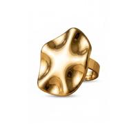 IKRUSH ARIIRA Gold-Tone Abstract Statement Ring for Women, Adjustable Wavy Molten Metal Design, Chunky Fashion Jewellery Gift