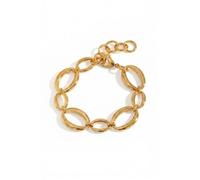 IKRUSH ARIIRA Gold-Tone Chunky Link Bracelet for Women, Statement Oval Chain Jewellery with Adjustable Fit