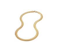 IKRUSH ARIIRA Gold-Tone Flat Snake Chain Necklace for Women, Sleek Herringbone Style Minimalist Layering Jewellery