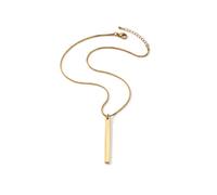 IKRUSH ARIIRA Gold-Tone Lariat Necklace for Women, Minimalist Y-Shape Vertical Bar Pendant on Fine Box Chain, Adjustable Modern Jewellery