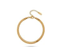 IKRUSH ARIIRA Gold-Tone Layered Snake Chain Anklet for Women, Dainty Ball Chain Adjustable Ankle Bracelet, Minimalist Summer Jewellery