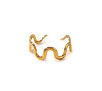 IKRUSH ARIIRA Gold-Tone Mariya Wavy Cuff Bracelet for Women, Sculptural Open Bangle Modern Statement Jewellery Gift
