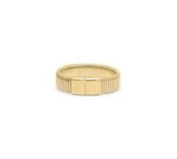 IKRUSH ARIIRA Gold-Tone Metal Bangle Ribbed Wide Bracelet for Women - Statement Jewellery