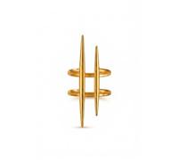 IKRUSH ARIIRA Gold-Tone Tamara Statement Ring for Women, Geometric Double Band Spike Ring, Adjustable Stainless Steel Fashion Jewellery
