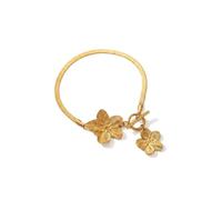 IKRUSH ARIIRA Gold-Tone Theodora Floral Charm Anklet for Women, Snake Chain with Front Toggle Clasp, Summer Beach Fashion Jewellery