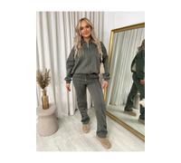 Ikrush Ashlee Zip Bomber Jacket And Trouser Co-Ord Set In Khaki Khaki