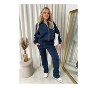 Ikrush Ashlee Zip Bomber Jacket And Trouser Co-Ord Set In Navy Navy