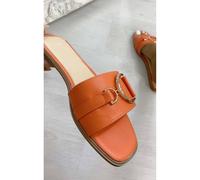 Ikrush Ashleigh Gold Detail Sliders In Orange Orange