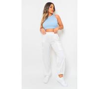 Ikrush Aubree Casual Drawstring Cargo Pants In White White