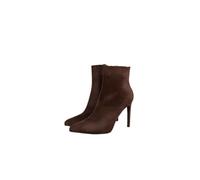 iKrush Black Faux Suede Pointed Toe High Heel Ankle Boots with Side Zip for Going Out