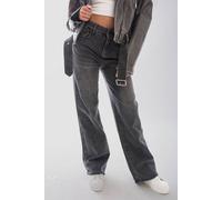 Ikrush Chana Back Statement Distressed Straight Leg Jeans In Black Black