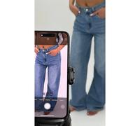 Ikrush Chana Back Statement Distressed Straight Leg Jeans In Navy Navy