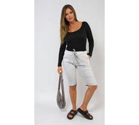 Ikrush Clarissa Elasticated Waist Drawstring Shorts In Grey Grey