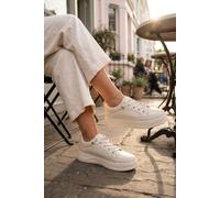Ikrush Constance Chunky Sole Lace Up Trainers In Beige Beige