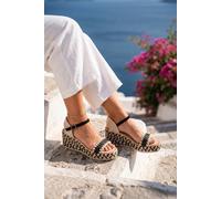 Ikrush Cordelia Woven Espadrille Wedge Heels In Black Black