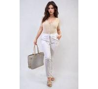 Ikrush Delilah Casual Drawstring Trousers In White White