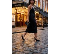 Ikrush Faux Suede Pointed Toe Heels In Black Black