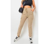 Ikrush Frankie Cargo Pocket Trouser With Drawstring In Stone Stone