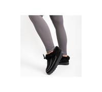 Ikrush Kessia Faux Suede Fluffy Lined Ankle Boots With Stitch Detail In Black Black