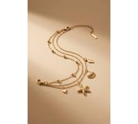 Ikrush Magdalena Multi Strand Sea Charm Anklet In Gold Gold