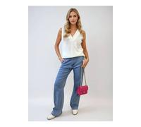 Ikrush Margaret Loose Straight Leg Jeans In Navy Navy