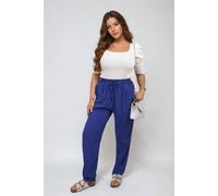 Ikrush Matilda Drawstring High Waist Trouser With Side Pockets In Royal Royal