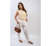 Ikrush Matilda Drawstring High Waist Trouser With Side Pockets In White White