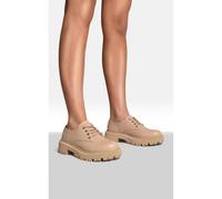 Ikrush Nayla Chunky Faux Leather Derby Shoes In Nude Nude