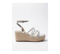 Ikrush Olivia Womens Strappy Espadrille Wedge Sandals In Silver Silver