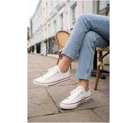 Ikrush Pearl Canvas Lace Up Low Trainers In White White