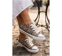 Ikrush Pearl Canvas Lace Up Low Trainers Multi