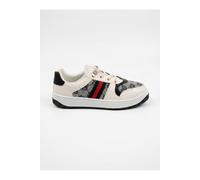 Ikrush Pearl Patterned Panel Lace Up Trainers In Black Black