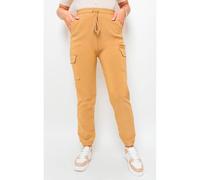 Ikrush Plus Size Frankie Cargo Pocket Trouser With Drawstring In Camel Camel