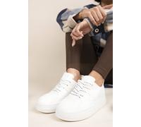 Ikrush Salira Chunky Panelled Lace Up Trainers With Contrast Detail In White White