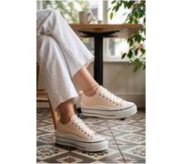 Ikrush Saoirse Low Top Canvas Trainers In Beige Beige