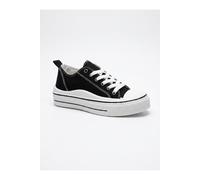 Ikrush Saoirse Low Top Canvas Trainers In Black Black