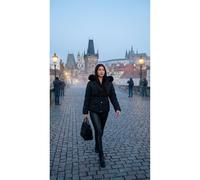 Ikrush Serelina Belted Puffer Jacket With Faux Fur Hood In Black Black