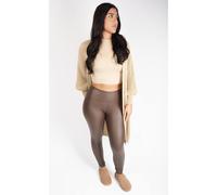 Ikrush Serina High Waisted Faux Leather Leggings In Brown Brown