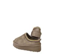 iKrush Slipper Boots for Women, Cream Polyester Aztec Detail Low Ankle Platform Loungewear
