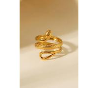 Ikrush Slither Snake Design Ring In Gold Gold