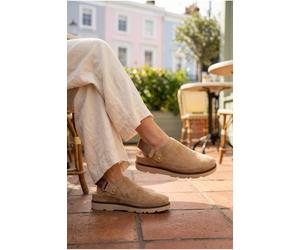 Ikrush Tara Womens Suede Convertible Slingback Clogs In Khaki Khaki