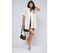 Ikrush Vivian Open Front Roll Up Sleeve Cardigan In White White