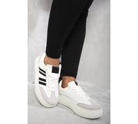 IKRUSH Women's Annie Striped Lace Up Trainers in Black | Size: 3 IKRUSH Black 3